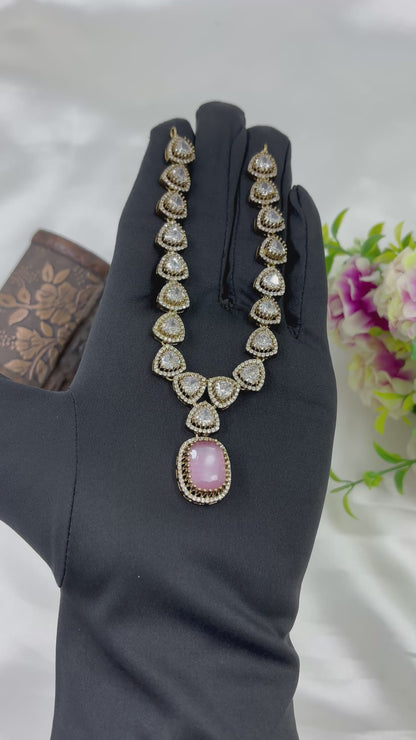 VICTORIAN DELICATE AD CZ NECKLACE