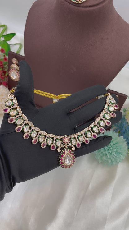 Amaya Premium Moissanite Kundan Necklace