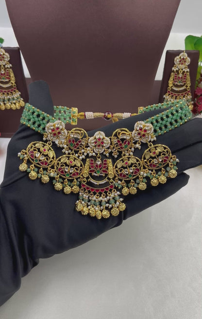 Suman Pachi Kundan Necklace