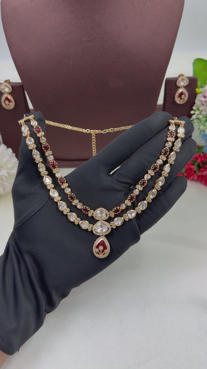 Zara Moissanite Double Layered Necklace