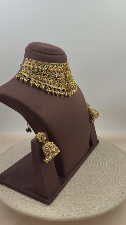 Kangana South Temple Choker Necklace Set