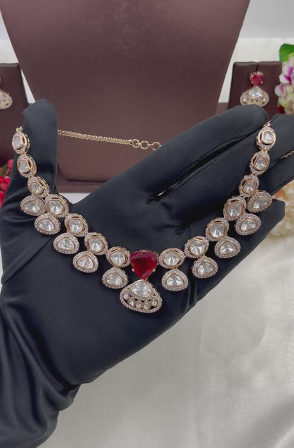 Rama Moissanite Kundan Delicate Necklace