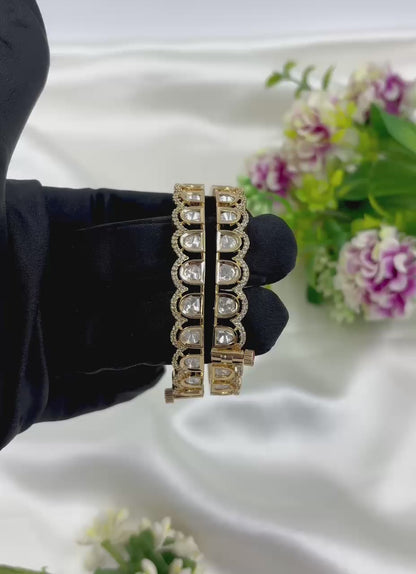 Rubina Moissanite Kundan Premium Bangles Set