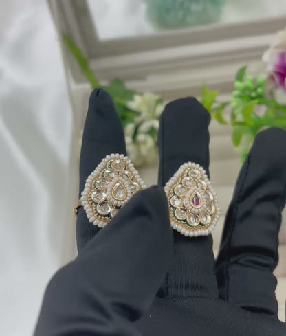Nivi Premium Moissanite Kundan Fingering