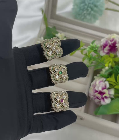 Orhea Premium Moissanite Kundan Fingering