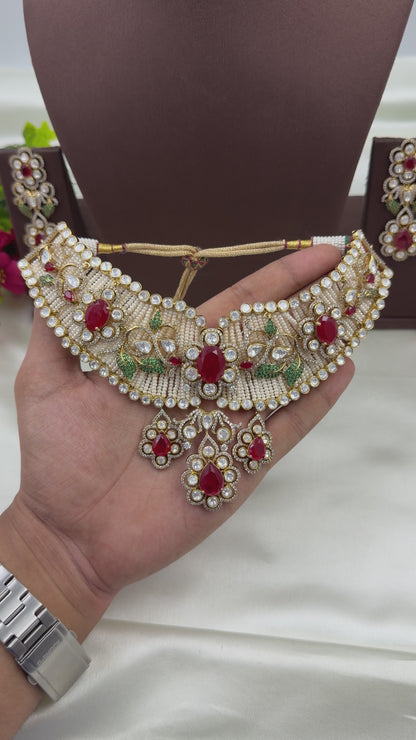 Rajlaxmi Kundan Choker Necklace Set