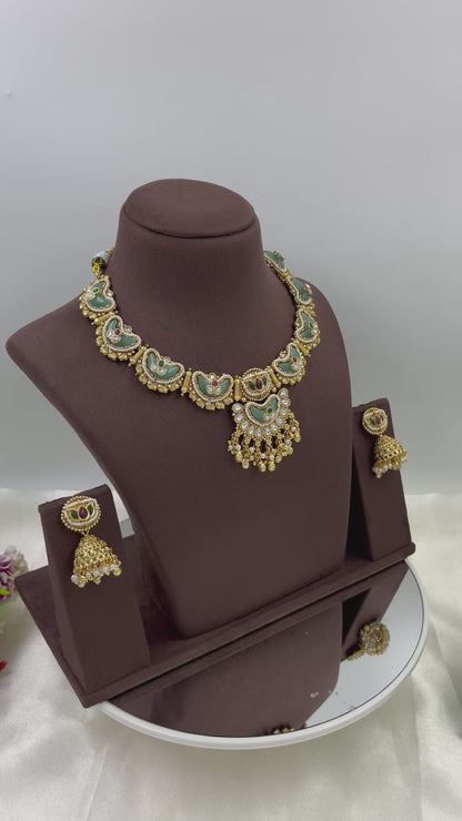 Tishyaa Gold & Gems Necklace