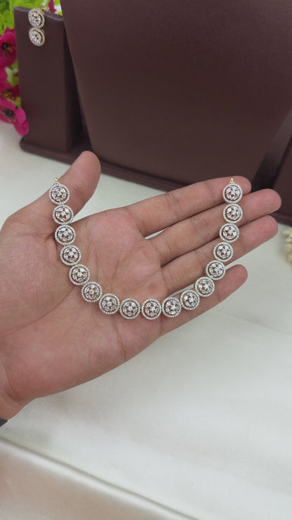 Anaya American Diamond Two Tone Delicate Necklace