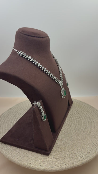 Elena American Diamond Delicate Necklace Set