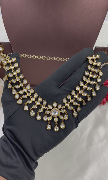 ZEHERA MOISSANITE KUNDAN NECKLACE SET