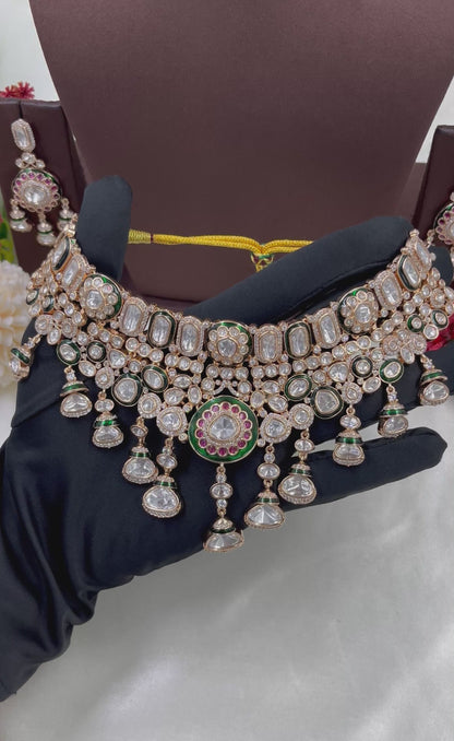 Meher Choker Moissanite Kundan Necklace
