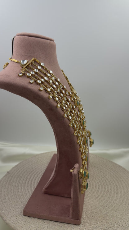 Indrani Victorian Three Layered Long Necklace Set