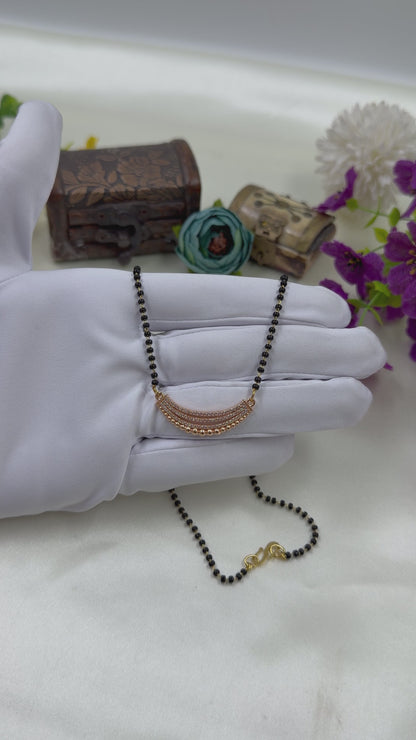 Multi Layer Curved Rose Gold Mangalsutra