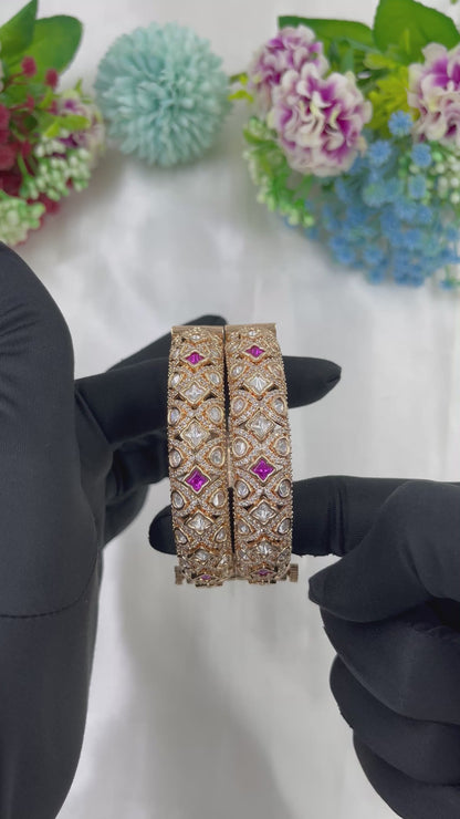 Valoura Moissanite Kundan Bangles