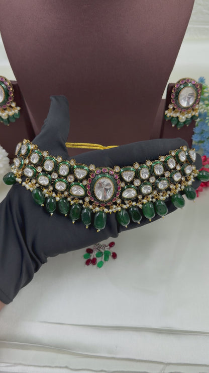Keshavi Polki Kundan Necklace Set