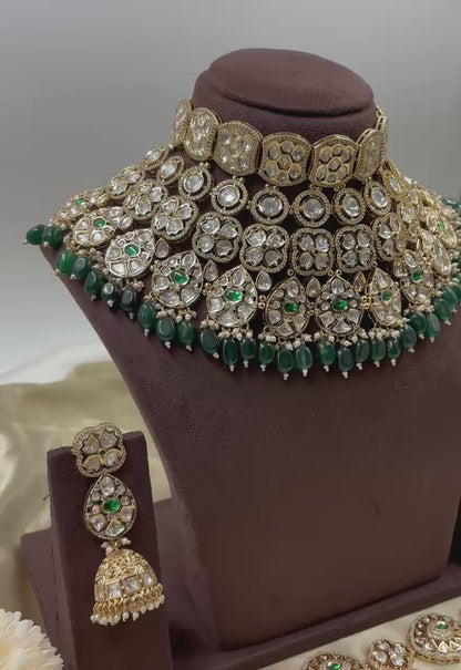Giva Premium Moissanite Kundan Bridal set