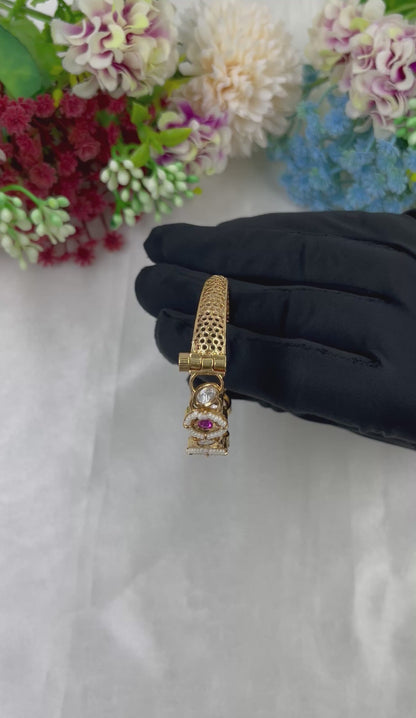 Riya Moissanite Kundan bracelet (Openable)