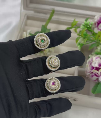 Nivik Premium Moissanite Kundan Fingering