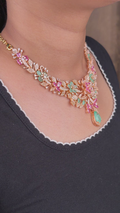 Zinnia American Diamond Necklace Set