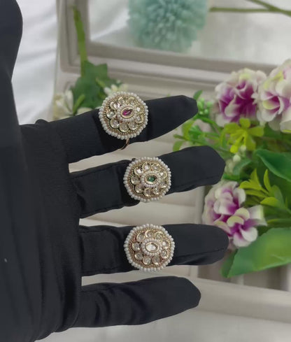 Imaz Premium Moissanite Kundan Fingering