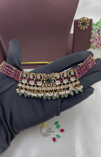 Rekha Victorian Choker Premium Necklace