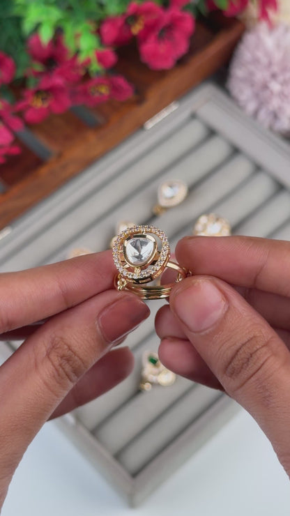 Vidhi Moissanite Ring (Adjustable)