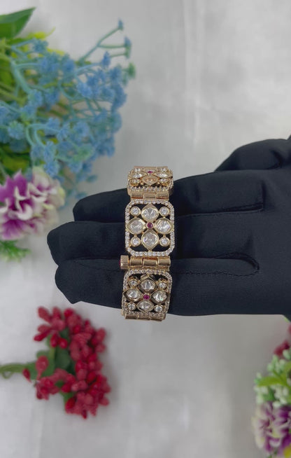 Alpana Moissanite Kundan Bracelet