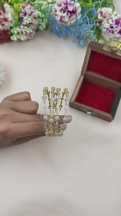 Sophia American Diamond Two Tone Bangles