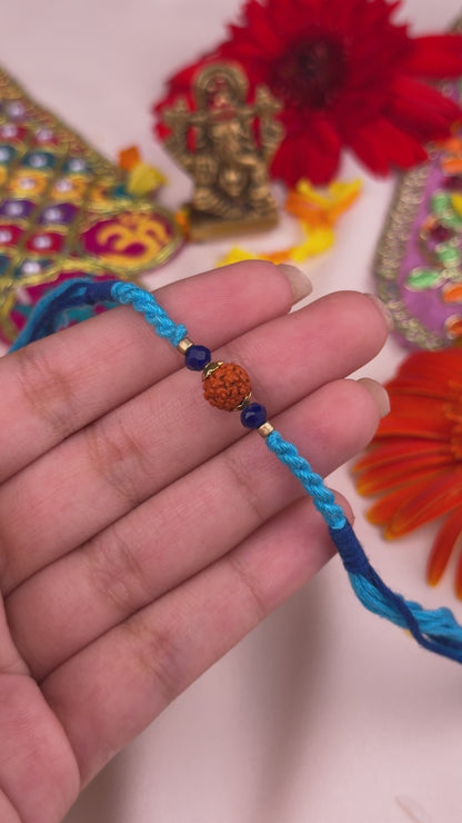 Blue Rudraksha Rakhi