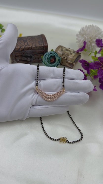 Net Pattern Rose Gold Mangalsutra