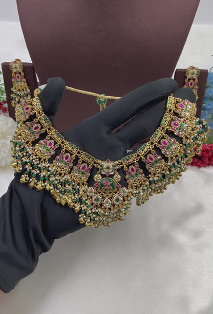 Meher Pachi Kundan Premium Necklace