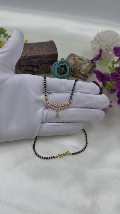 Leaf Vine Diamond Rose Gold Mangalsutra