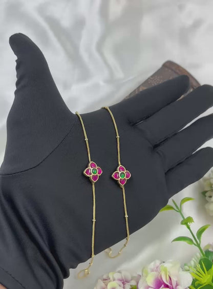 Leena Premium Pachi kundan Anklet