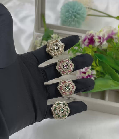 Roya Premium Moissanite Kundan Fingering