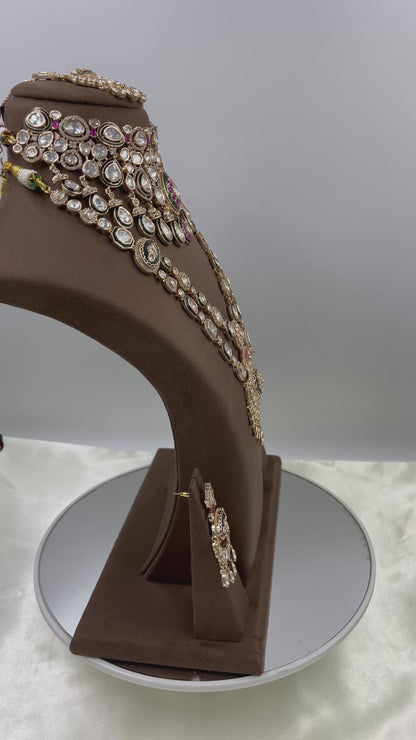 Trisha Combo Moissanite Kundan Necklace
