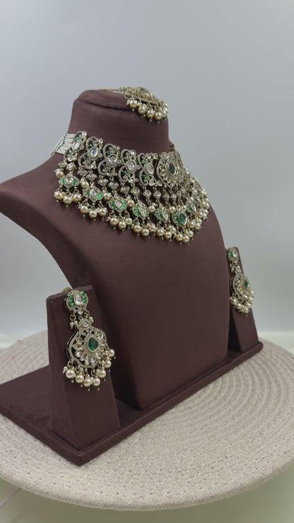 Prapti Premium Moissanite Victorian Choker Set