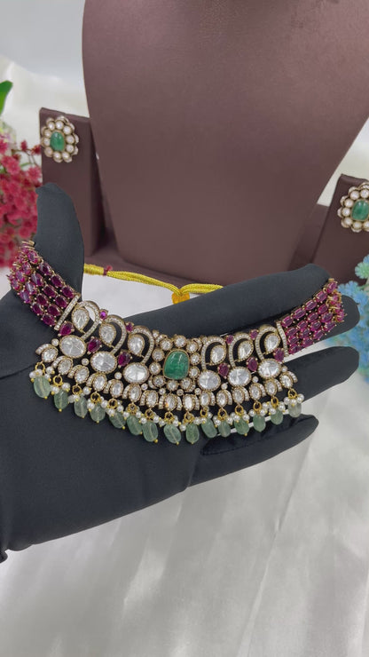 Soverian Polki Kundan Choker Necklace