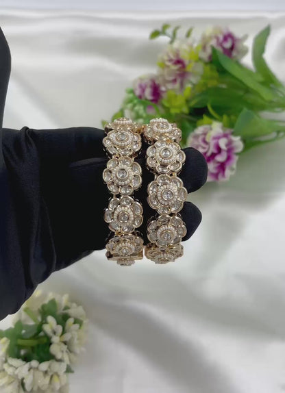 Viya Moissanite Kundan Premium Bangles Set