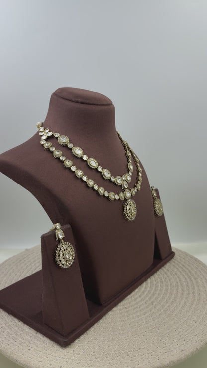 Nitya Premium Victorian Double Layer Necklace Set