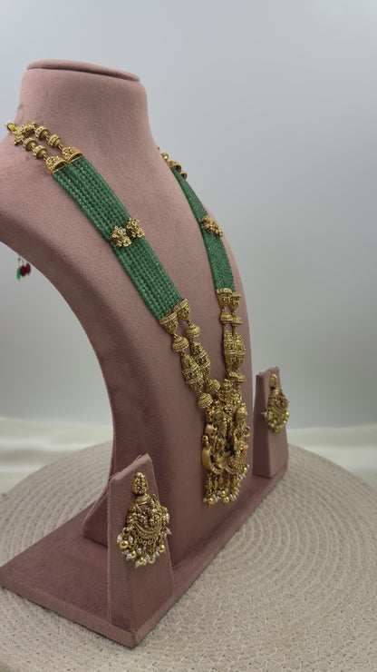Meenal Premium South Temple Long Necklace Set