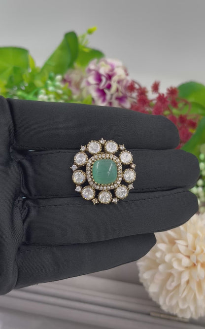 Nyla Floral Kundan Ring