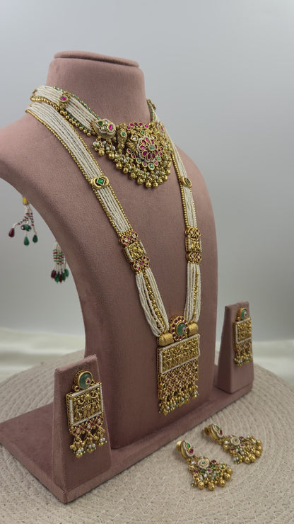 Manjiri Heritage Temple Combo Necklace Set
