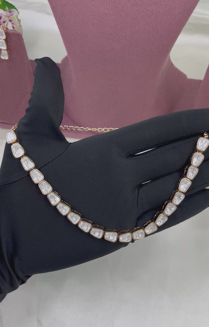 Inaaya Moissanite Kundan Delicate Necklace