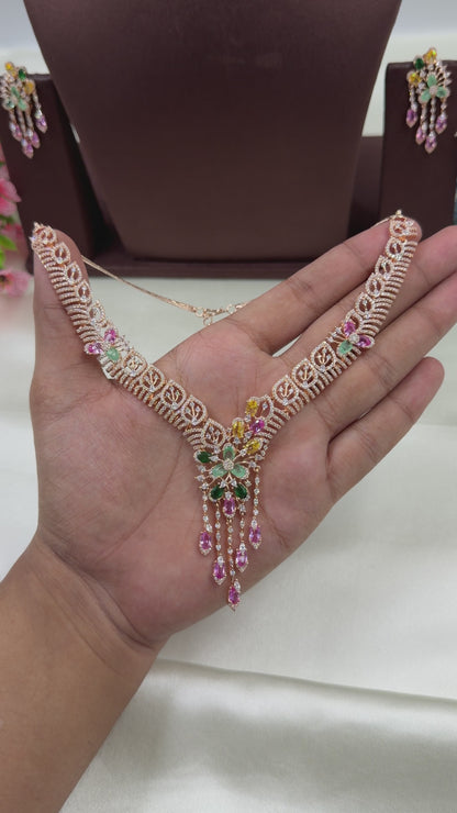 Liana American Diamond Necklace Set