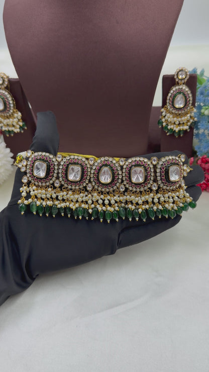 Sadhana Polki Kundan Choker Necklace Set