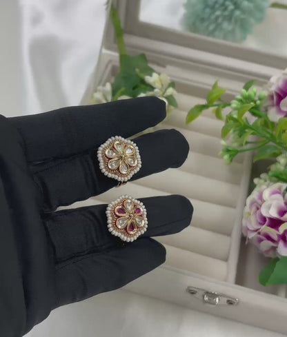 Nat Premium Moissanite Kundan Fingering