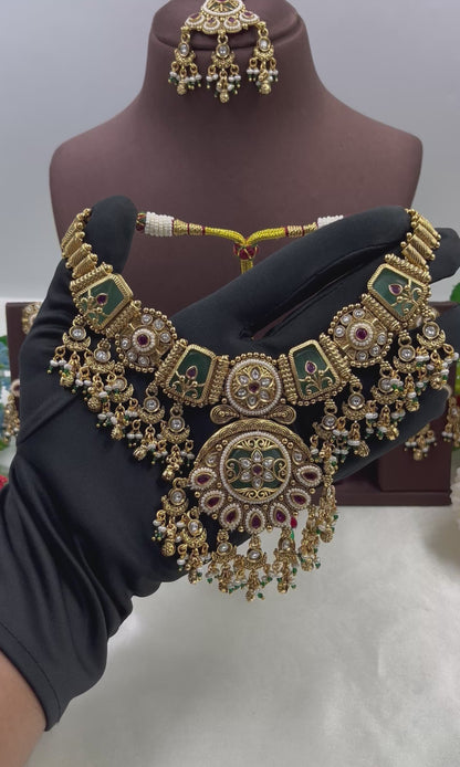 Reena Heritage Antique Gold Necklace