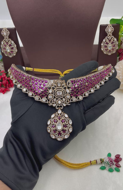 Veena Moissanite Choker Necklace