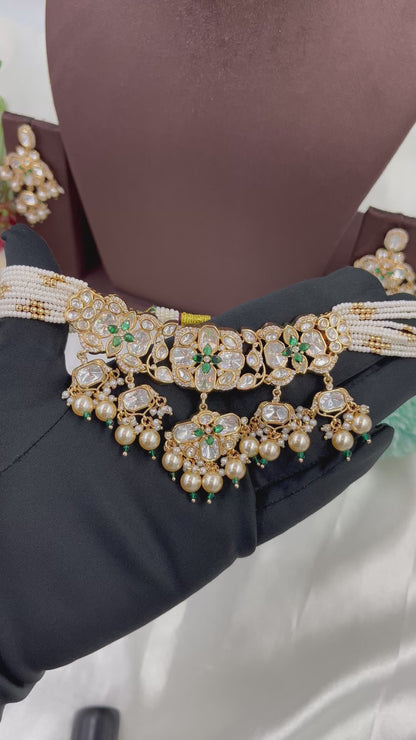 Noor Nazaakat Moissanite Kundan Necklace