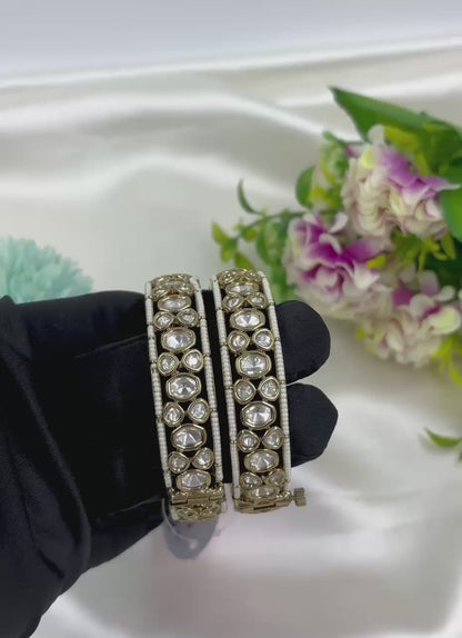 Yamini Moissanite Kundan Premium Bangles Set
